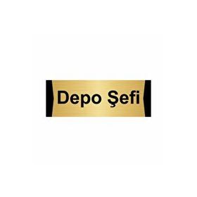 Özarslan Dizayn Depo Şefi 10x20 cm Altın Renk Metal Yönlendirme Levhası