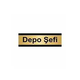 Özarslan Dizayn Depo Şefi 10x20 cm Altın Renk Metal Yönlendirme Levhası