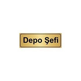 Özarslan Dizayn Depo Şefi 10x20 cm Altın Renk Metal Yönlendirme Levhası