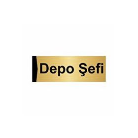 Özarslan Dizayn Depo Şefi 10x20 cm Altın Renk Metal Yönlendirme Levhası