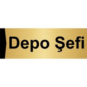 Özarslan Dizayn Depo Şefi 10x20 cm Altın Renk Metal Yönlendirme Levhası