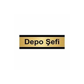 Özarslan Dizayn Depo Şefi 5x20 cm Altın Renk Metal Yönlendirme Levhası