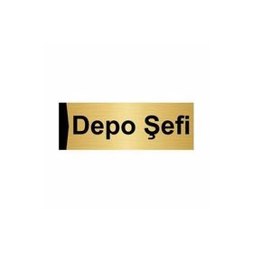 Özarslan Dizayn Depo Şefi 7x20 cm Altın Renk Metal Yönlendirme Levhası