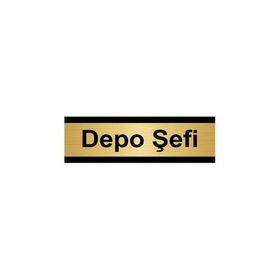 Özarslan Dizayn Depo Şefi 7x20 cm Altın Renk Metal Yönlendirme Levhası