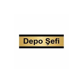Özarslan Dizayn Depo Şefi 7x20 cm Altın Renk Metal Yönlendirme Levhası