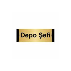 Özarslan Dizayn Depo Şefi 7x20 cm Altın Renk Metal Yönlendirme Levhası