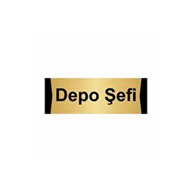 Özarslan Dizayn Depo Şefi 7x20 cm Altın Renk Metal Yönlendirme Levhası