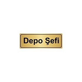 Özarslan Dizayn Depo Şefi 7x20 cm Altın Renk Metal Yönlendirme Levhası