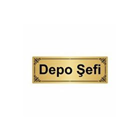 Özarslan Dizayn Depo Şefi 7x20 cm Altın Renk Metal Yönlendirme Levhası