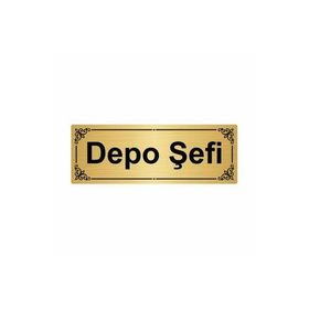 Özarslan Dizayn Depo Şefi 7x20 cm Altın Renk Metal Yönlendirme Levhası