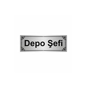 Özarslan Dizayn Depo Şefi 7x20 cm Gümüş Renk Metal Yönlendirme Levhası