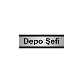 Özarslan Dizayn Depo Şefi 7x20 cm Gümüş Renk Metal Yönlendirme Levhası