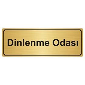 Özarslan Dizayn Dinlenme Odası 10x20 cm Altın Renk Metal Yönlendirme Levhası