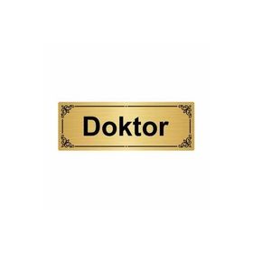 Özarslan Dizayn Doktor 7x20 cm Altın Renk Metal Yönlendirme Levhası