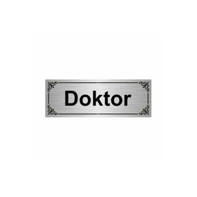 Özarslan Dizayn Doktor 7x20 cm Gümüş Renk Metal Yönlendirme Levhası