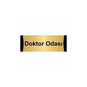 Özarslan Dizayn Doktor Odası 10x20 cm Altın Renk Metal Yönlendirme Levhası