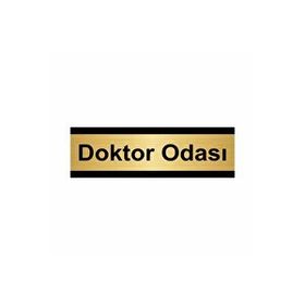 Özarslan Dizayn Doktor Odası 10x20 cm Altın Renk Metal Yönlendirme Levhası