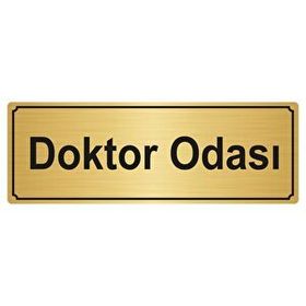 Özarslan Dizayn Doktor Odası 10x20 cm Altın Renk Metal Yönlendirme Levhası