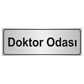 Özarslan Dizayn Doktor Odası 10x20 cm Gümüş Renk Metal Yönlendirme Levhası