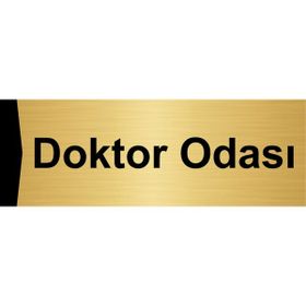 Özarslan Dizayn Doktor Odası 5x20 cm Altın Renk Metal Yönlendirme Levhası