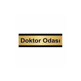 Özarslan Dizayn Doktor Odası 7x20 cm Altın Renk Metal Yönlendirme Levhası