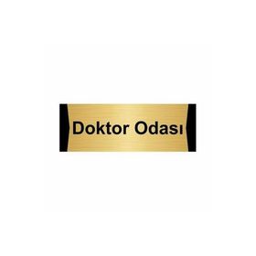 Özarslan Dizayn Doktor Odası 7x20 cm Altın Renk Metal Yönlendirme Levhası