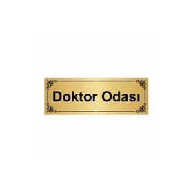 Özarslan Dizayn Doktor Odası 7x20 cm Altın Renk Metal Yönlendirme Levhası