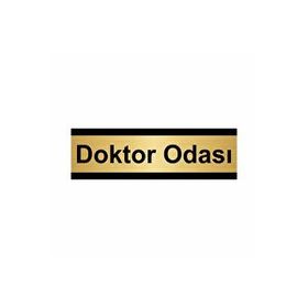 Özarslan Dizayn Doktor Odası 7x20 cm Altın Renk Metal Yönlendirme Levhası