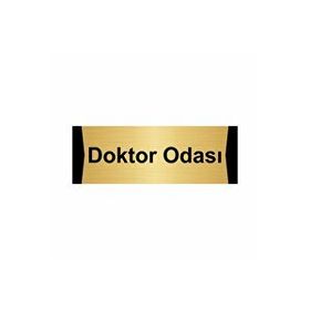 Özarslan Dizayn Doktor Odası 7x20 cm Altın Renk Metal Yönlendirme Levhası