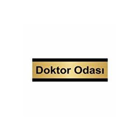 Özarslan Dizayn Doktor Odası 7x20 cm Altın Renk Metal Yönlendirme Levhası