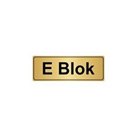Özarslan Dizayn E Blok 10x20 cm Altın Renk Metal Yönlendirme Levhası