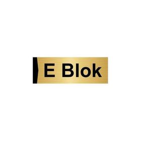 Özarslan Dizayn E Blok 5x20 cm Altın Renk Metal Yönlendirme Levhası