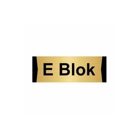 Özarslan Dizayn E Blok 5x20 cm Altın Renk Metal Yönlendirme Levhası