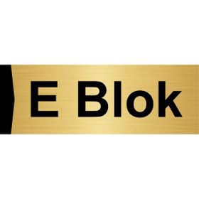 Özarslan Dizayn E Blok 5x20 cm Altın Renk Metal Yönlendirme Levhası