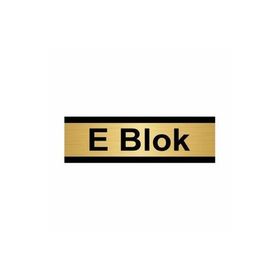 Özarslan Dizayn E Blok 7x20 cm Altın Renk Metal Yönlendirme Levhası