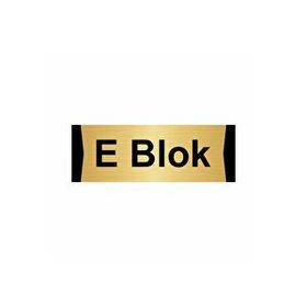 Özarslan Dizayn E Blok 7x20 cm Altın Renk Metal Yönlendirme Levhası
