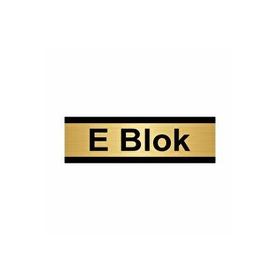 Özarslan Dizayn E Blok 7x20 cm Altın Renk Metal Yönlendirme Levhası