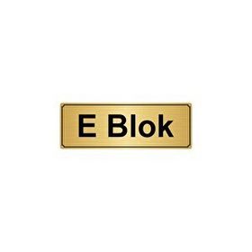 Özarslan Dizayn E Blok 7x20 cm Altın Renk Metal Yönlendirme Levhası