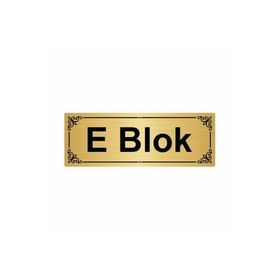 Özarslan Dizayn E Blok 7x20 cm Altın Renk Metal Yönlendirme Levhası