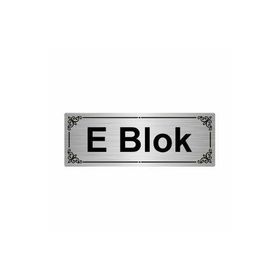 Özarslan Dizayn E Blok 7x20 cm Gümüş Renk Metal Yönlendirme Levhası