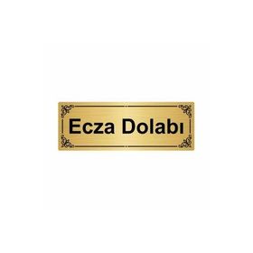 Özarslan Dizayn Ecza Dolabı 7x20 cm Altın Renk Metal Yönlendirme Levhası