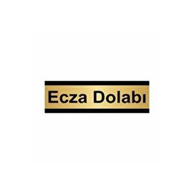 Özarslan Dizayn Ecza Dolabı 7x20 cm Altın Renk Metal Yönlendirme Levhası