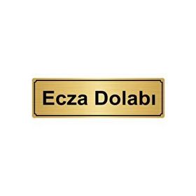 Özarslan Dizayn Ecza Dolabı 7x20 cm Altın Renk Metal Yönlendirme Levhası