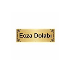 Özarslan Dizayn Ecza Dolabı 7x20 cm Altın Renk Metal Yönlendirme Levhası