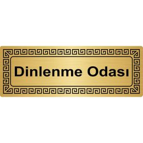 Özarslan Dizayn Eğitim Odası 7x20 cm Altın Renk Metal Yönlendirme Levhası