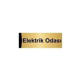 Özarslan Dizayn Elektrik Odası 10x20 cm Altın Renk Metal Yönlendirme Levhası