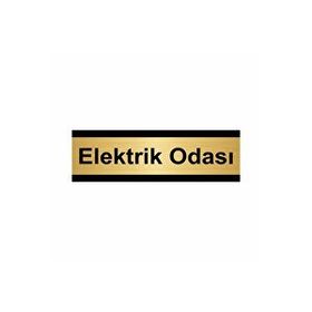 Özarslan Dizayn Elektrik Odası 10x20 cm Altın Renk Metal Yönlendirme Levhası