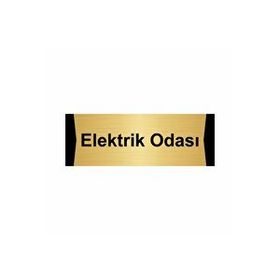 Özarslan Dizayn Elektrik Odası 10x20 cm Altın Renk Metal Yönlendirme Levhası