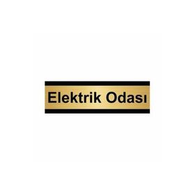 Özarslan Dizayn Elektrik Odası 5x20 cm Altın Renk Metal Yönlendirme Levhası