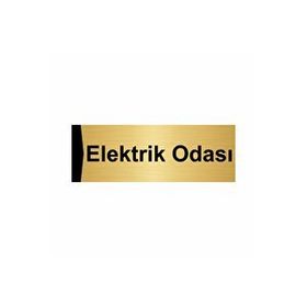 Özarslan Dizayn Elektrik Odası 5x20 cm Altın Renk Metal Yönlendirme Levhası